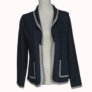 Chico’s Travelers Collection Open Jacket Blazer Small Size 0 Black Stretch